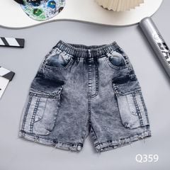 Quần jean lửng bé trai túi hộp Q359