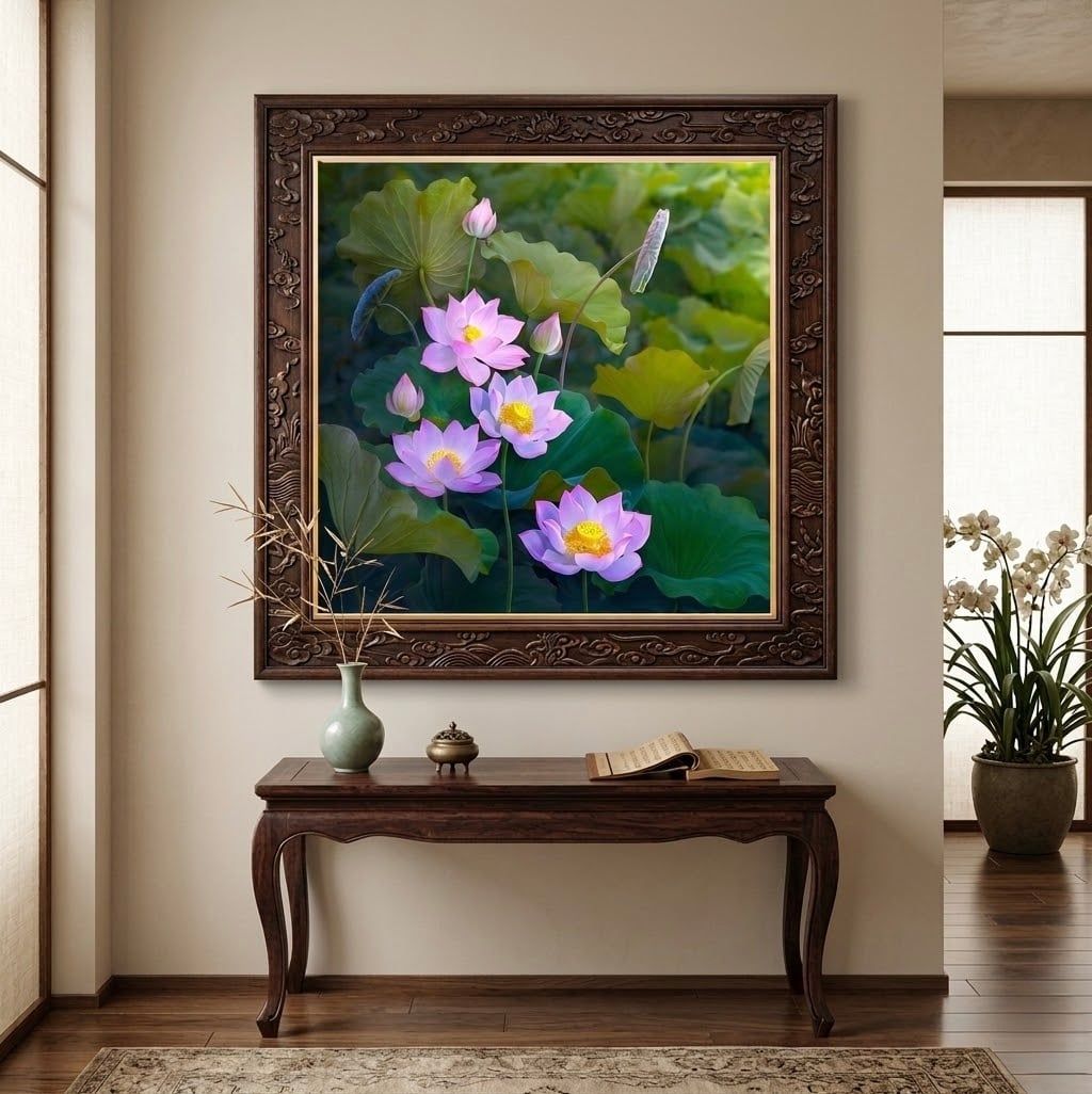  TRANH HOA SEN VÀ CÁ CHÉP 02 