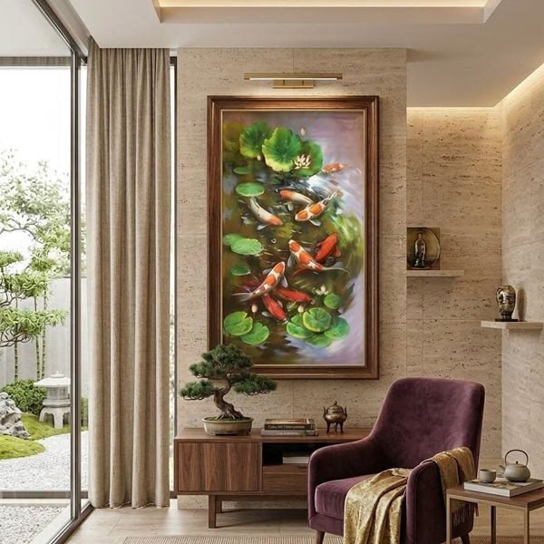  Tranh Hoa Sen Và Cá Chép 01 