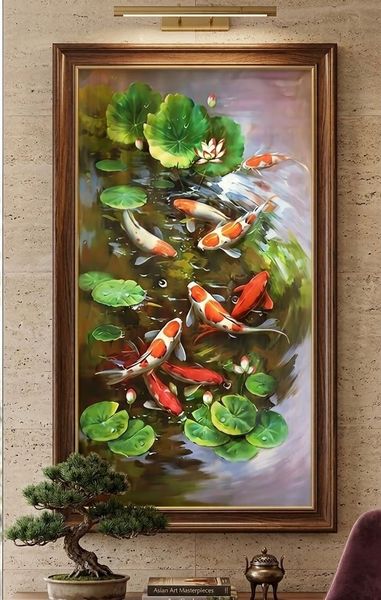  Tranh Hoa Sen Và Cá Chép 01 