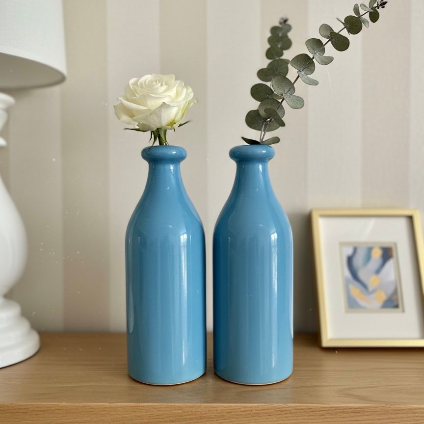  GỐM SỨ CHAI NHỎ XANH 