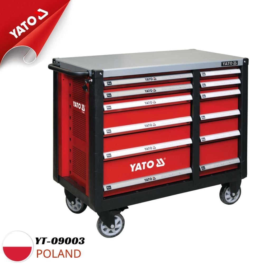  Tủ đựng đồ nghề cao cấp 12 ngăn kết hợp bàn làm việc Yato YT-09003 