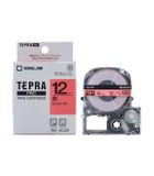  Băng nhãn in Tepra SC12R (chữ đen nền đỏ 12mm) 