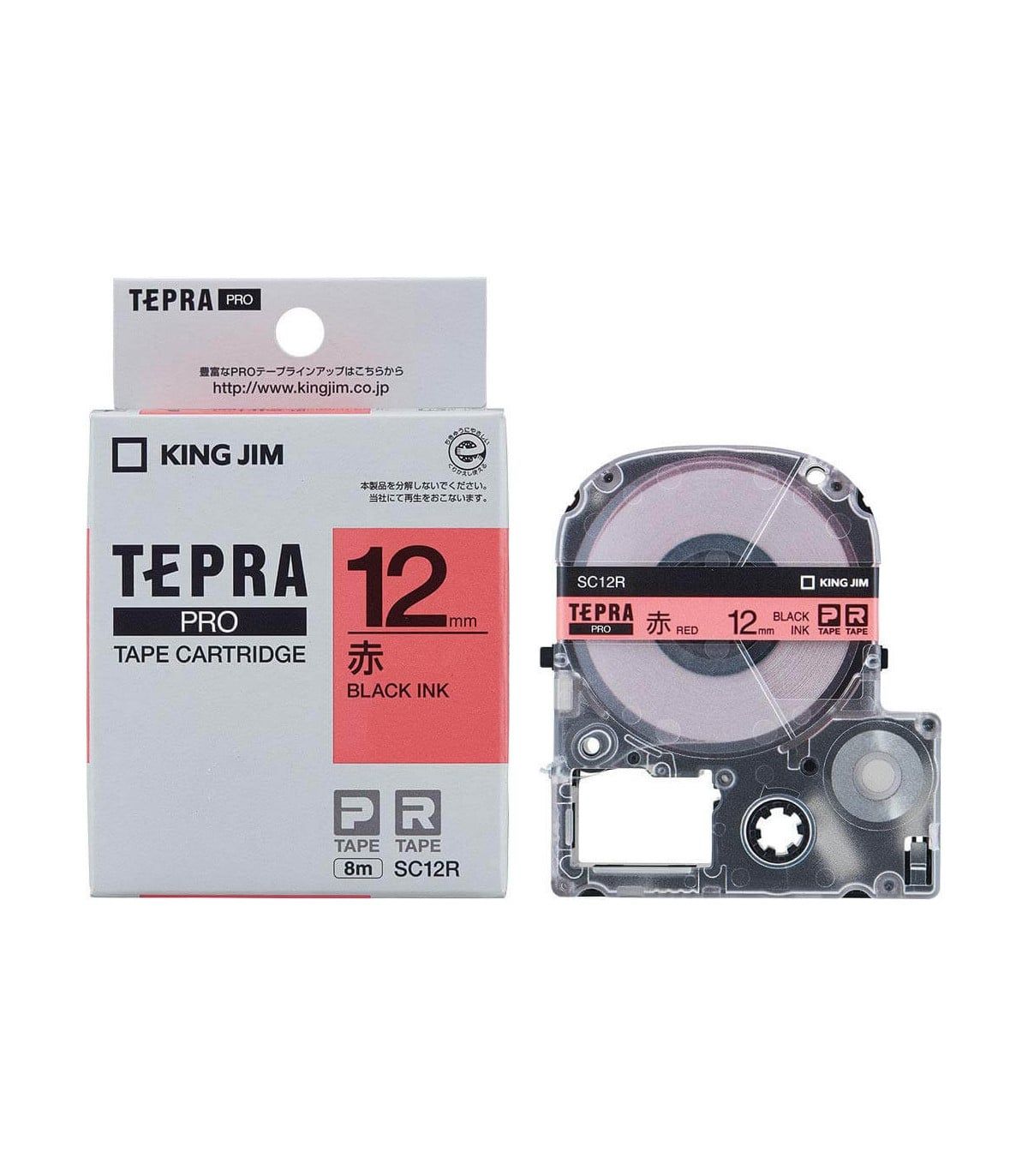  Băng nhãn in Tepra SC12R (chữ đen nền đỏ 12mm) 