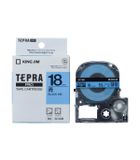  Băng nhãn Tepra SC18B 18mm chữ đen nền xanh dương 