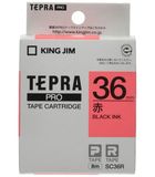  Băng nhãn Tepra SC36R 36mm chữ đen nền đỏ 
