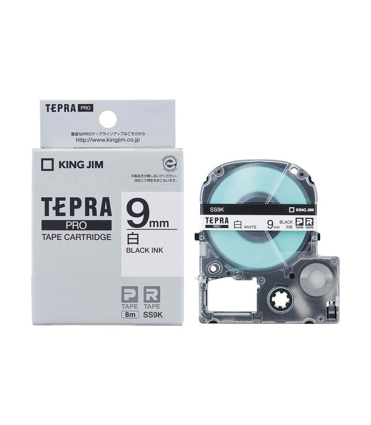  Băng nhãn Tepra SS9K 9mm chữ đen nền trắng 