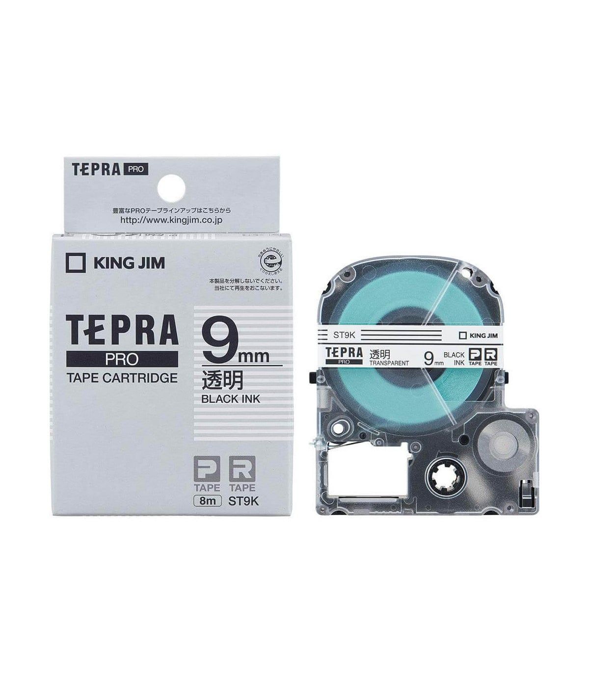  Băng nhãn Tepra ST9K 9mm chữ đen nền trong 
