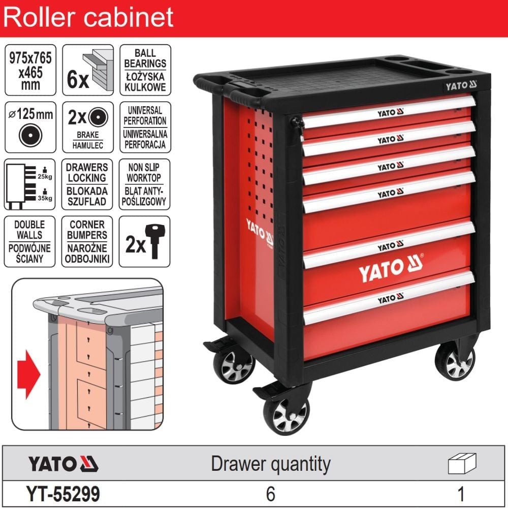  Tủ đồ nghề cao cấp 6 ngăn Yato YT-55299 