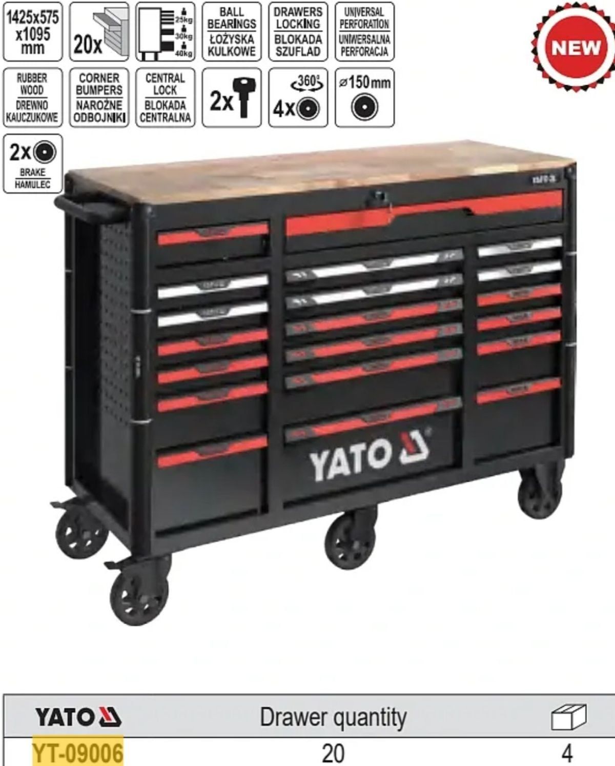  Tủ Đựng Đồ Nghề Cao Cấp 20 Ngăn YATO YT-09006 