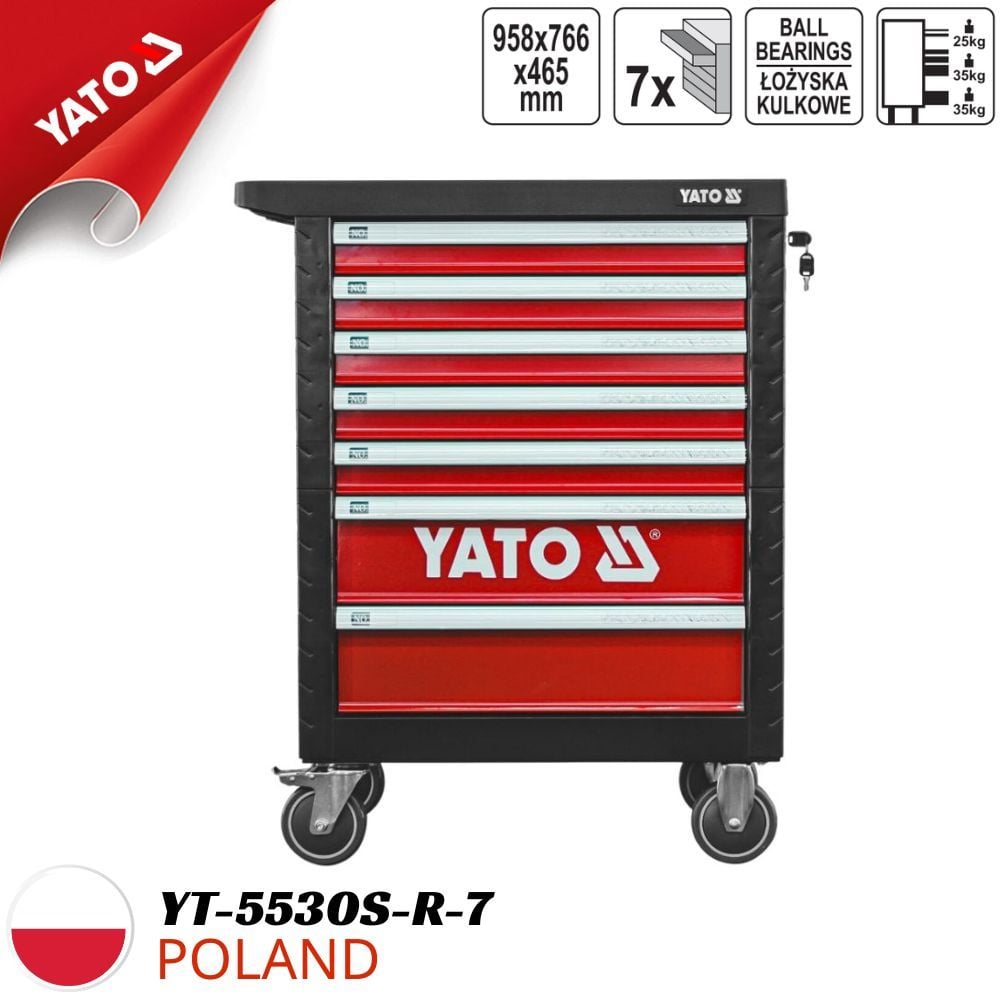  Tủ đựng đồ nghề CAO CẤP 7 ngăn Yato YT-5530S-R-7 