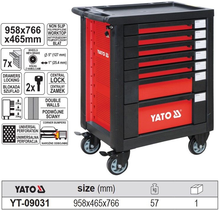  Tủ đựng đồ nghề cao cấp 7 ngăn Yato YT-09031 