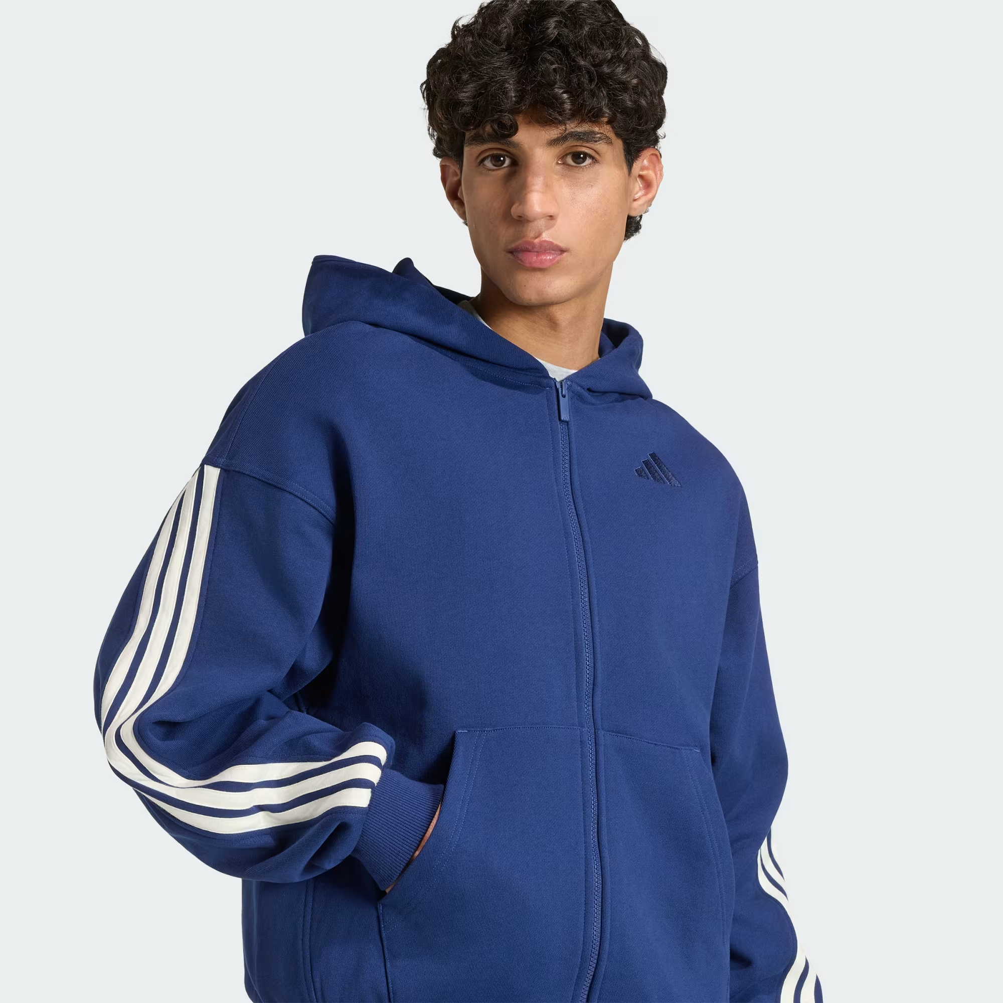  ÁO HOODIE NAM ADIDAS KIT 3 GẠCH KHÓA KÉO DỌC THÂN - KW2392 