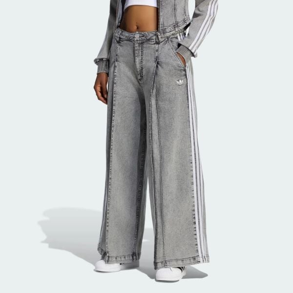  QUẦN DÀI NỮ ADIDAS DENIM PLEATS WIDE LEG PANTS - LF3777 