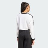  Áo Thun Nữ Dài Tay Crop Top Jacquard Adicolor – Phong Cách Bóng Đá 