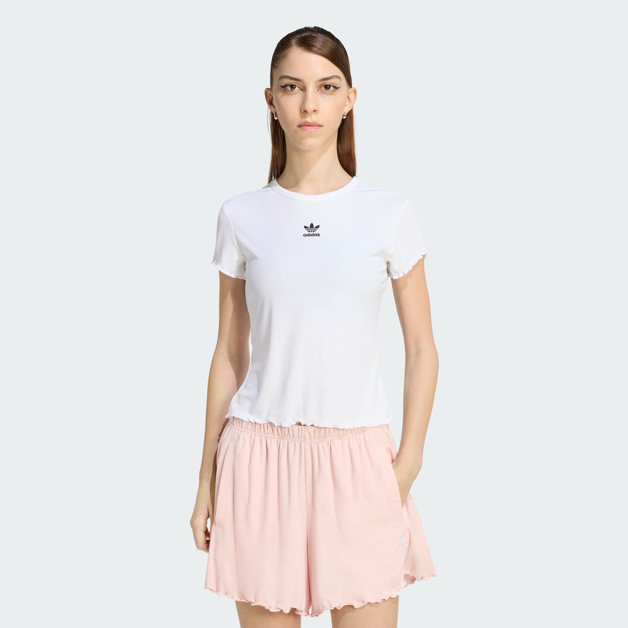  ÁO THUN NỮ BABY TEE ESSENTIALS SCALLOPED EDGE 