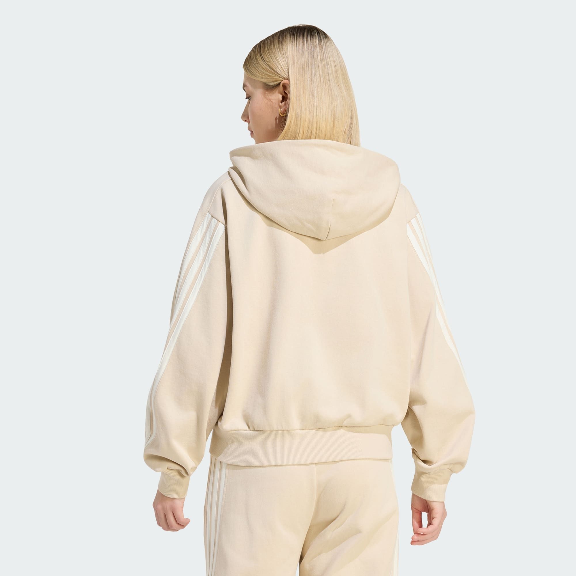  ÁO HOODIE NỮ ADIDAS KIT KHÓA KÉO DỌC THÂN 3 GẠCH - KV9880 