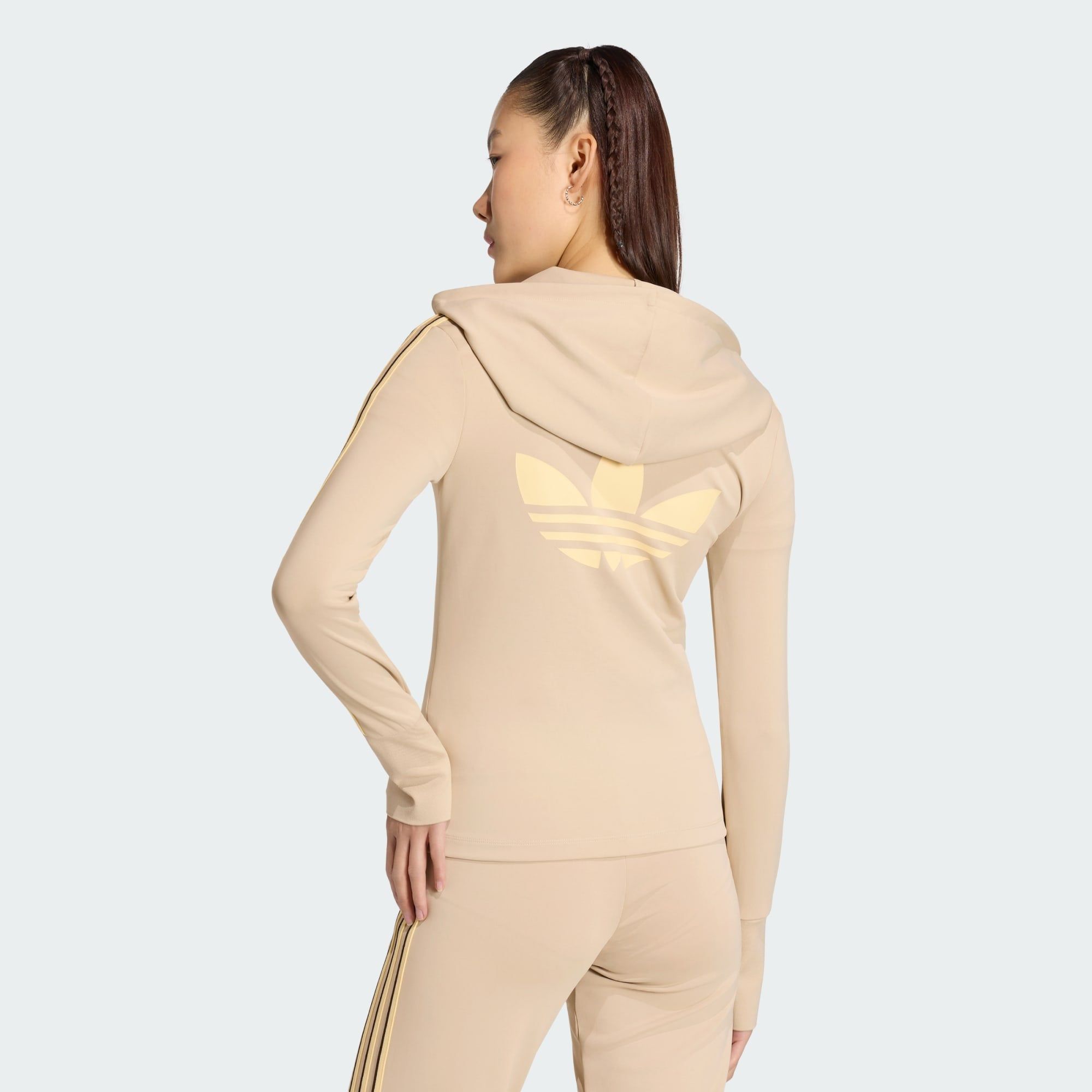  Áo Khoác Nữ HOODED TREFOIL ZIPPER 