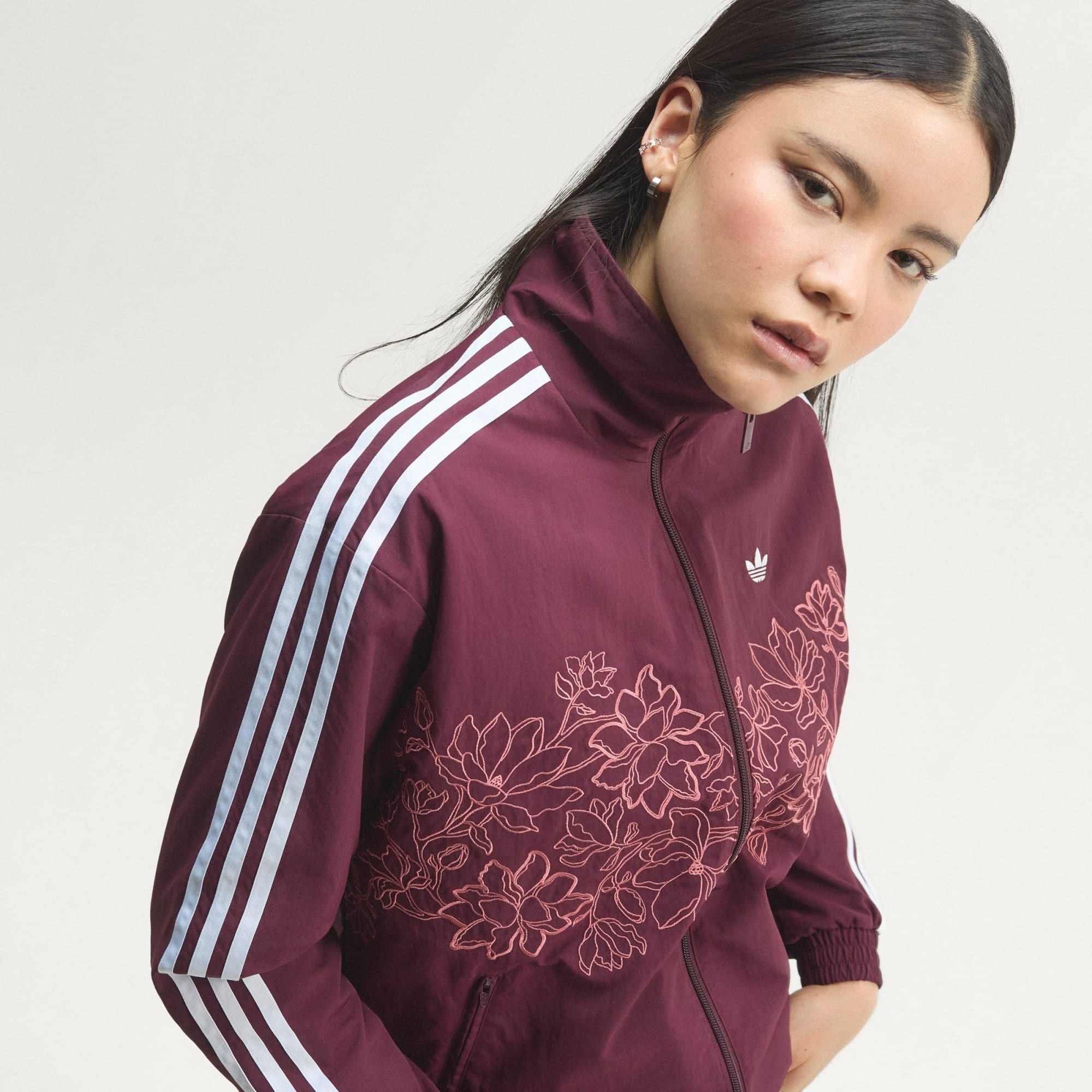  ÁO TRACK JACKET NỮ ADIDAS DÁNG RỘNG FIREBIRD GFX HOA - KX1875 