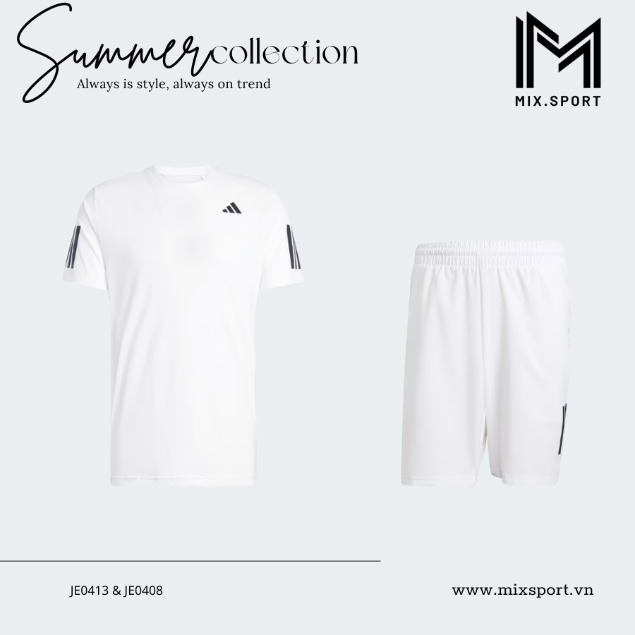  BỘ ĐỒ XUÂN HÈ NAM ADIDAS 3 SOC TENNIS CLUB JE0413 & JE0408 