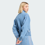  ÁO KHOÁC NỮ ADIDAS DENIM BẠC MÀU DÁNG RỘNG STADIUM - KV0625 