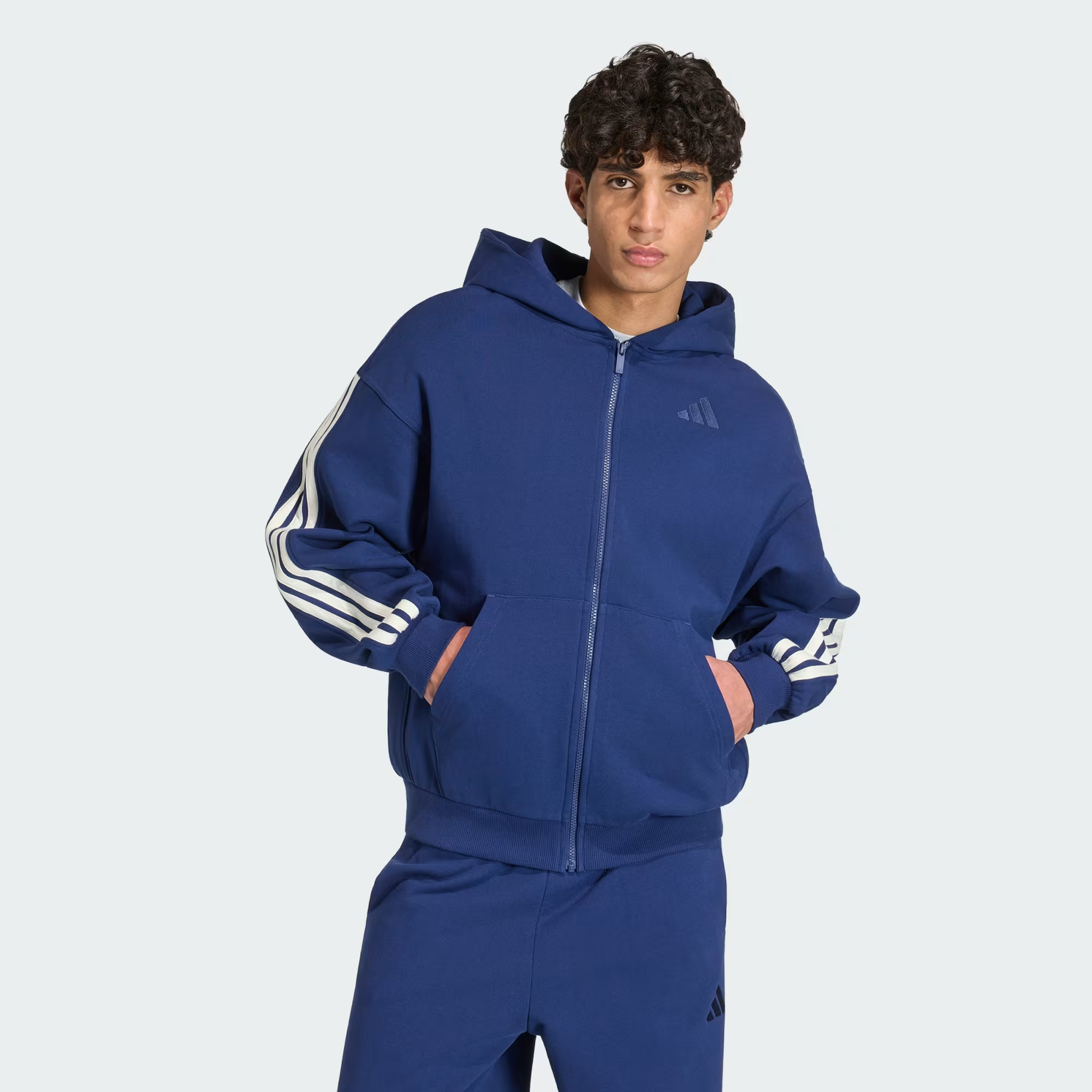  ÁO HOODIE NAM ADIDAS KIT 3 GẠCH KHÓA KÉO DỌC THÂN - KW2392 