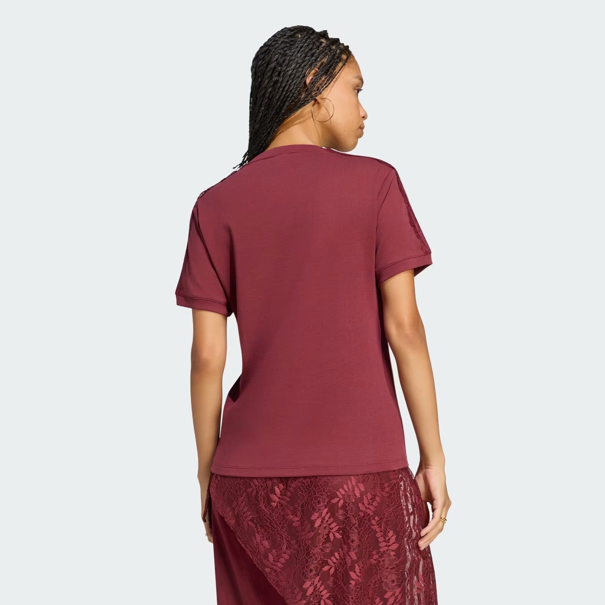  ÁO THUN NỮ ADIDAS LACE 3 GẠCH PHỐI REN - LG4265 