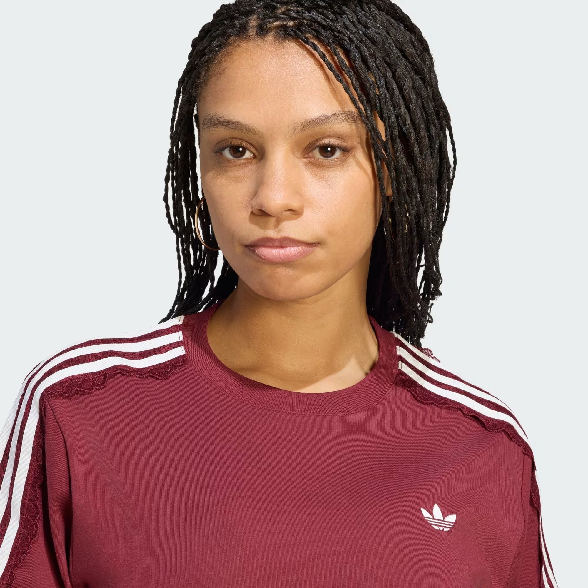  ÁO THUN NỮ ADIDAS LACE 3 GẠCH PHỐI REN - LG4265 