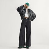  QUẦN DÀI NỮ ADIDAS DENIM  ỐNG RỘNG CẠP CAO - KQ6469 