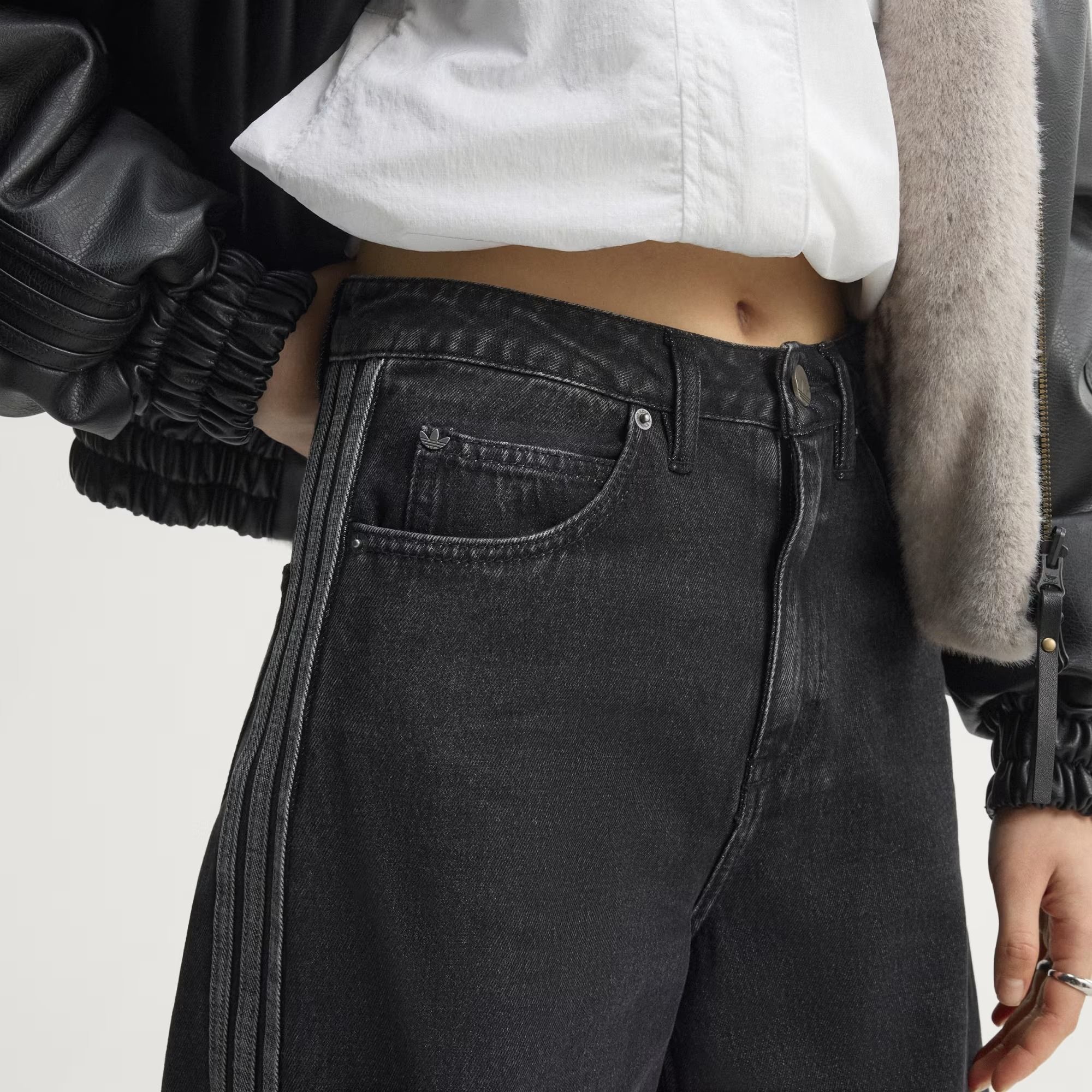  QUẦN DÀI NỮ ADIDAS DENIM  ỐNG RỘNG CẠP CAO - KQ6469 