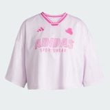  Áo Thun Nữ Jersey Oversize 3 Sọc Ngắn Tiro 