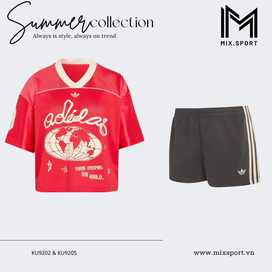  Bộ Đồ Xuân Hè Nữ Bóng Đá Dáng Lửng Originals KU9202 & KU9205 