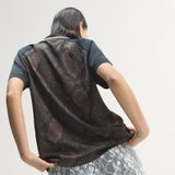  ÁO ĐẤU NỮ ADIDAS SATIN HOẠ TIẾT DA RẮN - KX1898 