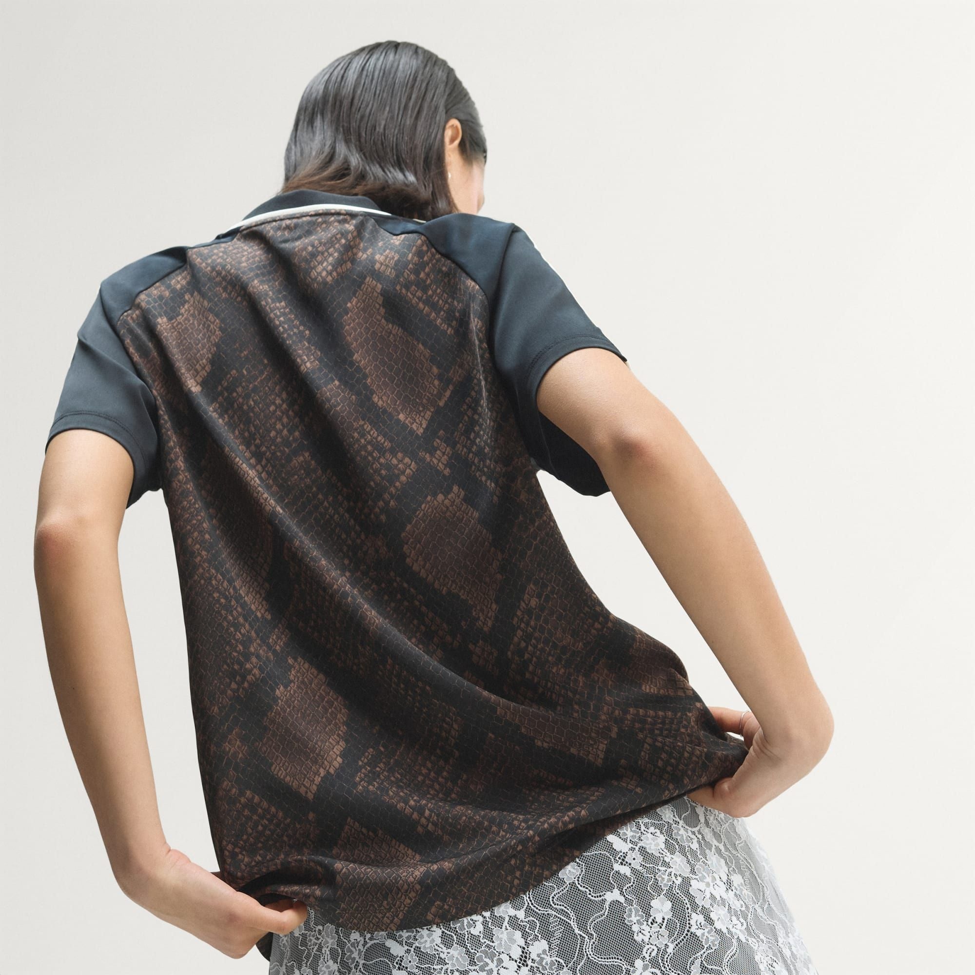  ÁO ĐẤU NỮ ADIDAS SATIN HOẠ TIẾT DA RẮN - KX1898 