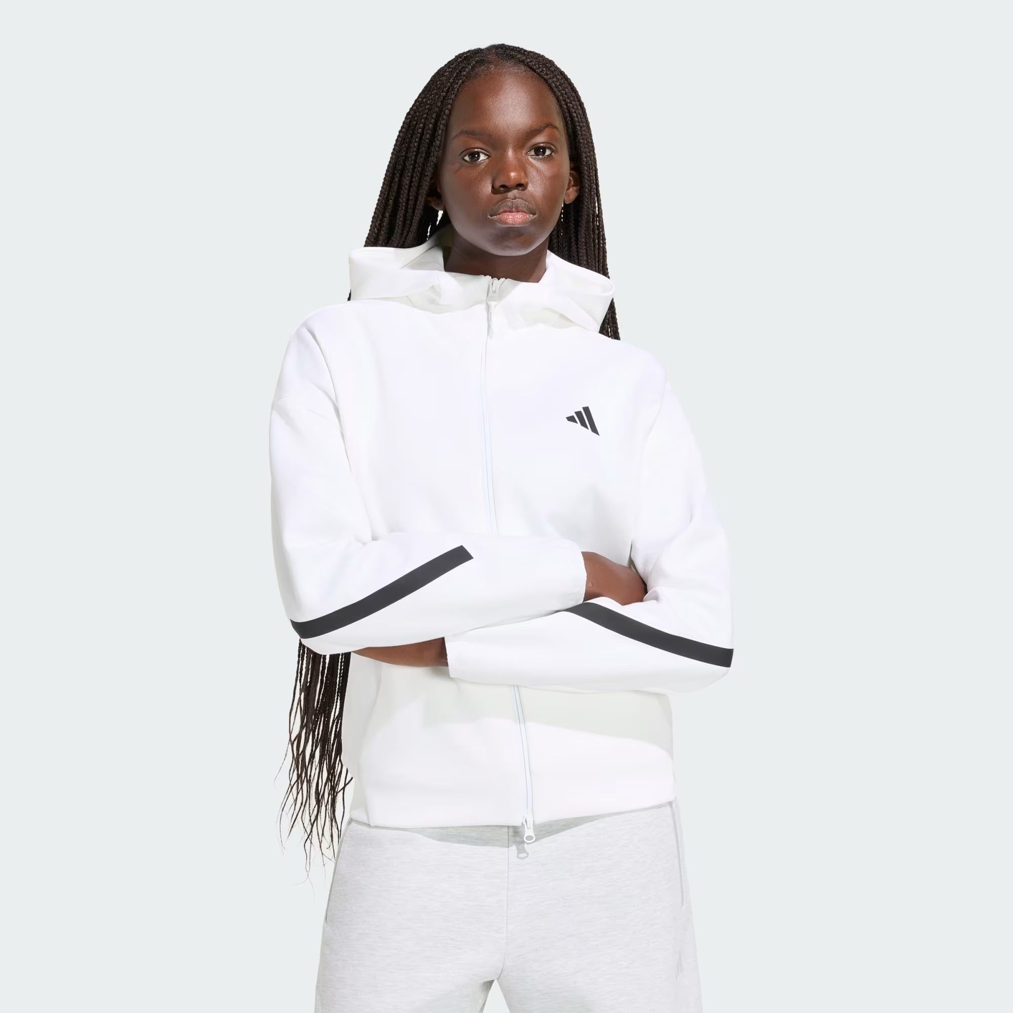  ÁO HOODIE NỮ ADIDAS KHOÁ KÉO DỌC THÂN Z.N.E. - KF6326 