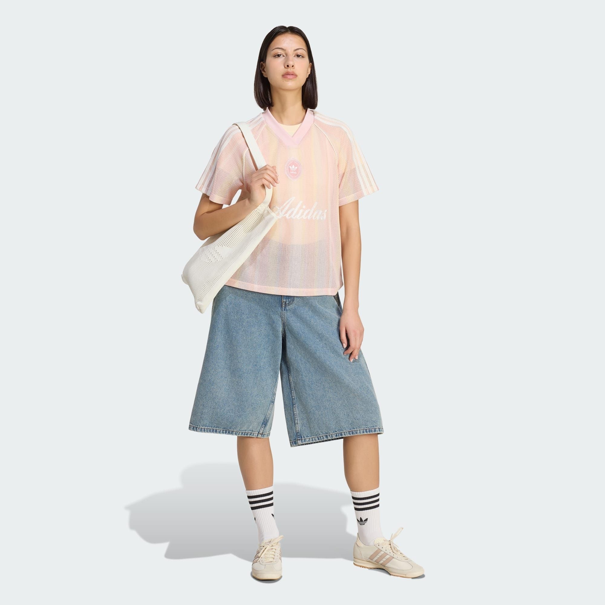  ÁO ĐẤU NỮ DỆT KIM OVERSIZE ADIDAS ORIGINALS SUMMER GLOW 