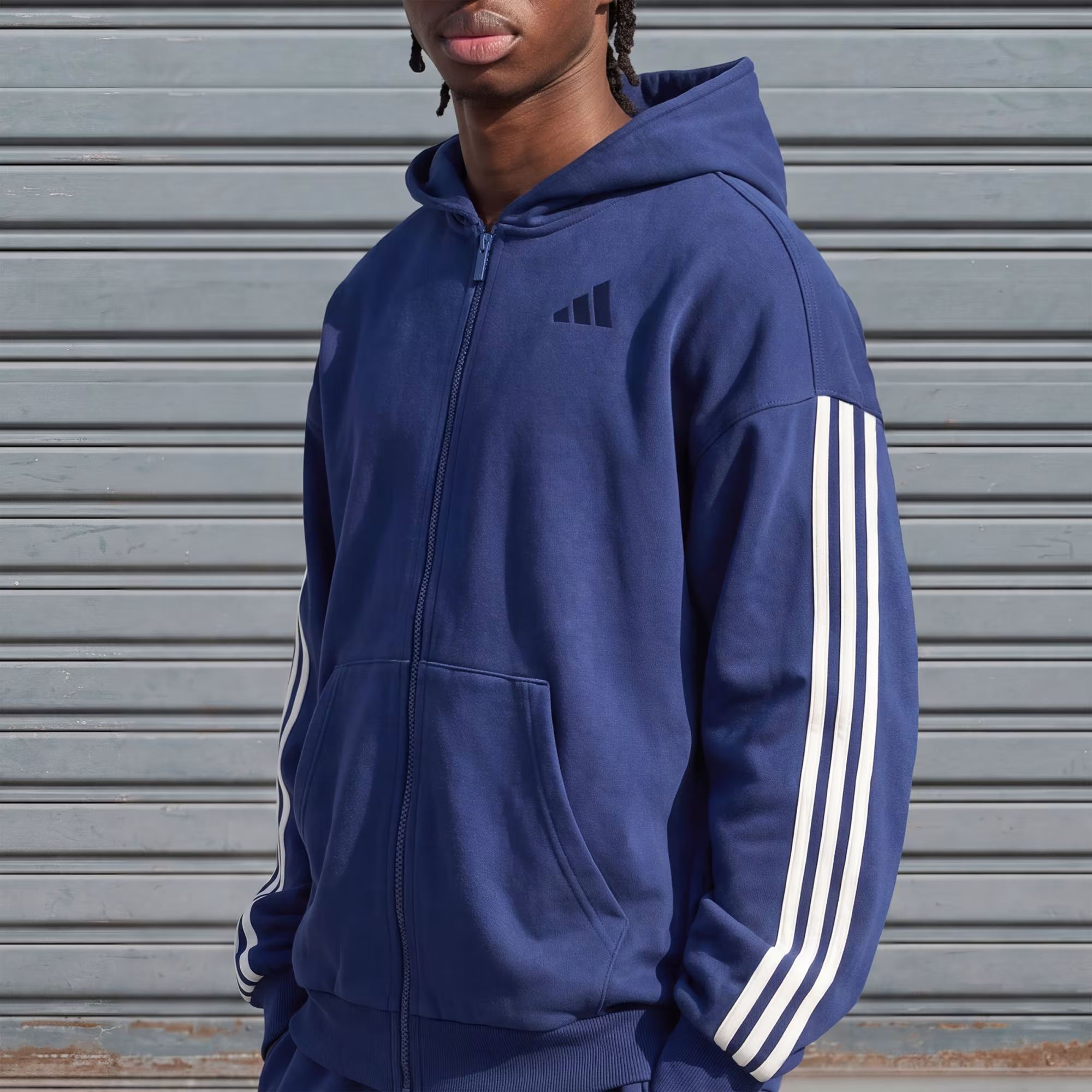  ÁO HOODIE NAM ADIDAS KIT 3 GẠCH KHÓA KÉO DỌC THÂN - KW2392 