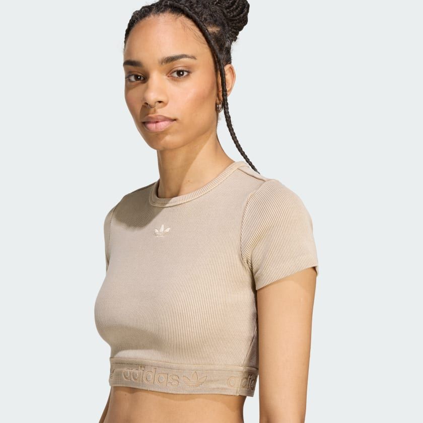  Áo crop top Nữ RIB WASH 