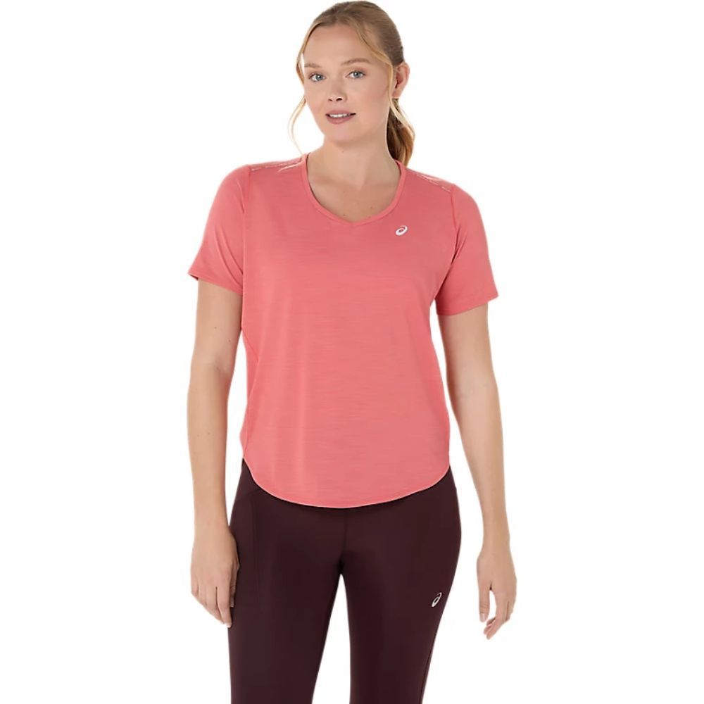  Áo T-shirt chạy bộ ASICS ROAD V-NECK SS TOP Nữ - 2012C985.700 