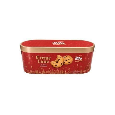  Bánh quy với hạt sô cô la sữa Crème Lune Bifa 180 g (3 gói x 60 g / hộp thiếc) 