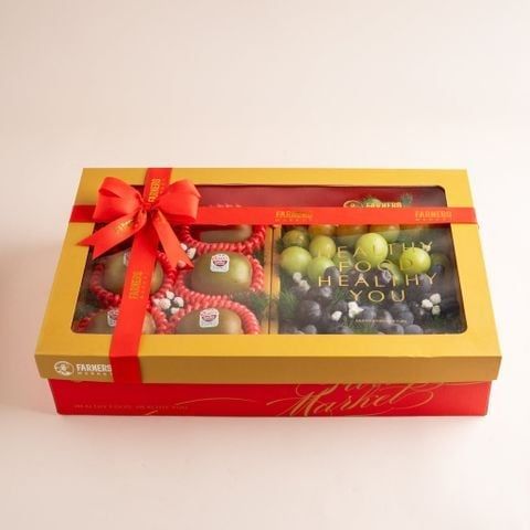  Hộp Quà Kiwi Đỏ Và Nho Tone Đỏ Tiêu Chuẩn - GIAO NỘI THÀNH TPHCM 