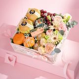  Giỏ Đan Trái Cây Các Loại Và Hoa Tone Trắng Tinh Tế - GIAO NỘI THÀNH TPHCM 