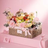  Giỏ Cói Trái Cây Các Loại Và Hoa Tone Hồng Thanh Lịch - GIAO NỘI THÀNH TPHCM 