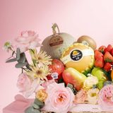  Giỏ Cói Trái Cây Các Loại Và Hoa Tone Hồng Thanh Lịch - GIAO NỘI THÀNH TPHCM 