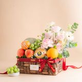  Giỏ Lục Bình Trái Cây Và Hoa Tone Nâu Tinh Tế - GIAO NỘI THÀNH TPHCM 