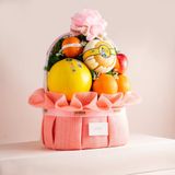  Giỏ Quà Trái Cây Hỗn Hợp Tone Hồng Tiêu Chuẩn  - GIAO NỘI THÀNH TPHCM 