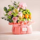  Giỏ Quà Trái Cây Và Hoa Ohara Hồng Cơ Bản  - GIAO NỘI THÀNH TPHCM 