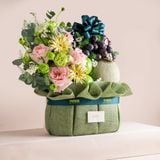  Giỏ Quà Trái Cây Và Hoa Ohara Hồng Tinh Tế  - GIAO NỘI THÀNH TPHCM 
