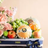  Giỏ Quà Trái Cây Và Hoa Tone Xanh Dương Thanh Lịch - GIAO NỘI THÀNH TPHCM 