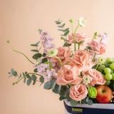  Giỏ Quà Trái Cây Và Hoa Tone Xanh Dương Thanh Lịch - GIAO NỘI THÀNH TPHCM 